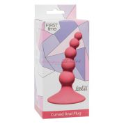 Анальная пробка ribbed plug розового цвета