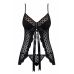 Притягательный и эротичный бэйби-долл Dotina babydoll & thong в черный гороше