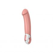 Реалистичный вибромассажер satisfyer vibes master из силикона бежевого цвета, 12 режимов вибрации