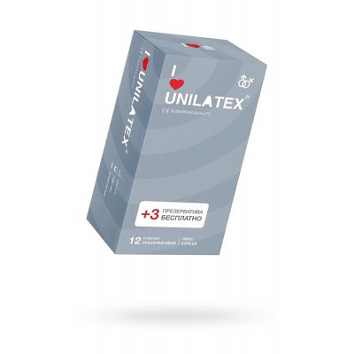 Презервативы UNILATEX "RIBBED" с рифленой поверхностью, 12 шт